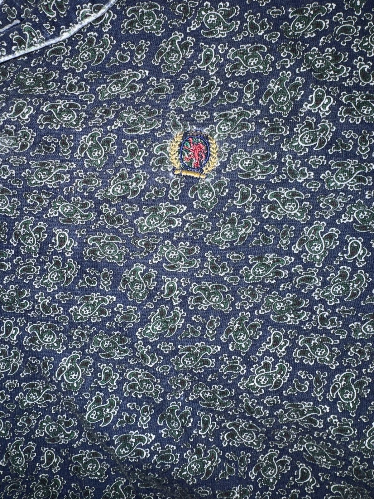 Tommy Hilfiger VTG Tommy Hilfiger Paisley Crest Polo Shirt L 90s Blue Size US L / EU 52-54 / 3 - 5 Thumbnail