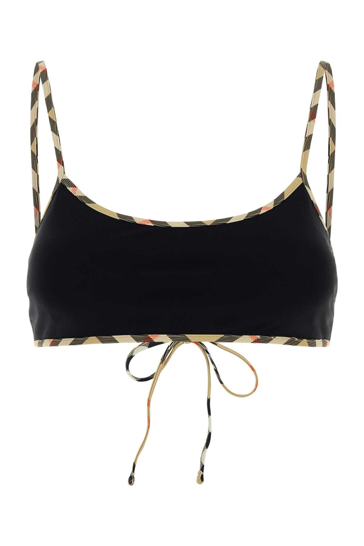 Black Stretch Nylon Bikini Top