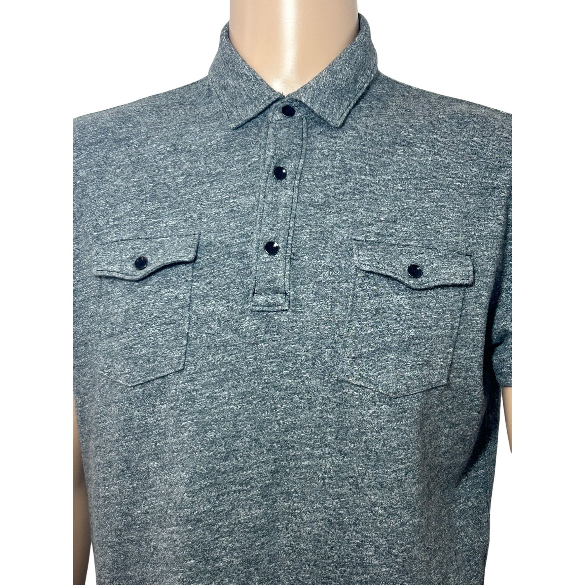 Gap Gap Men’s Polo Shirt Grey L Short Sleeve Cotton 3-Button Che Size US L / EU 52-54 / 3 - 8 Thumbnail