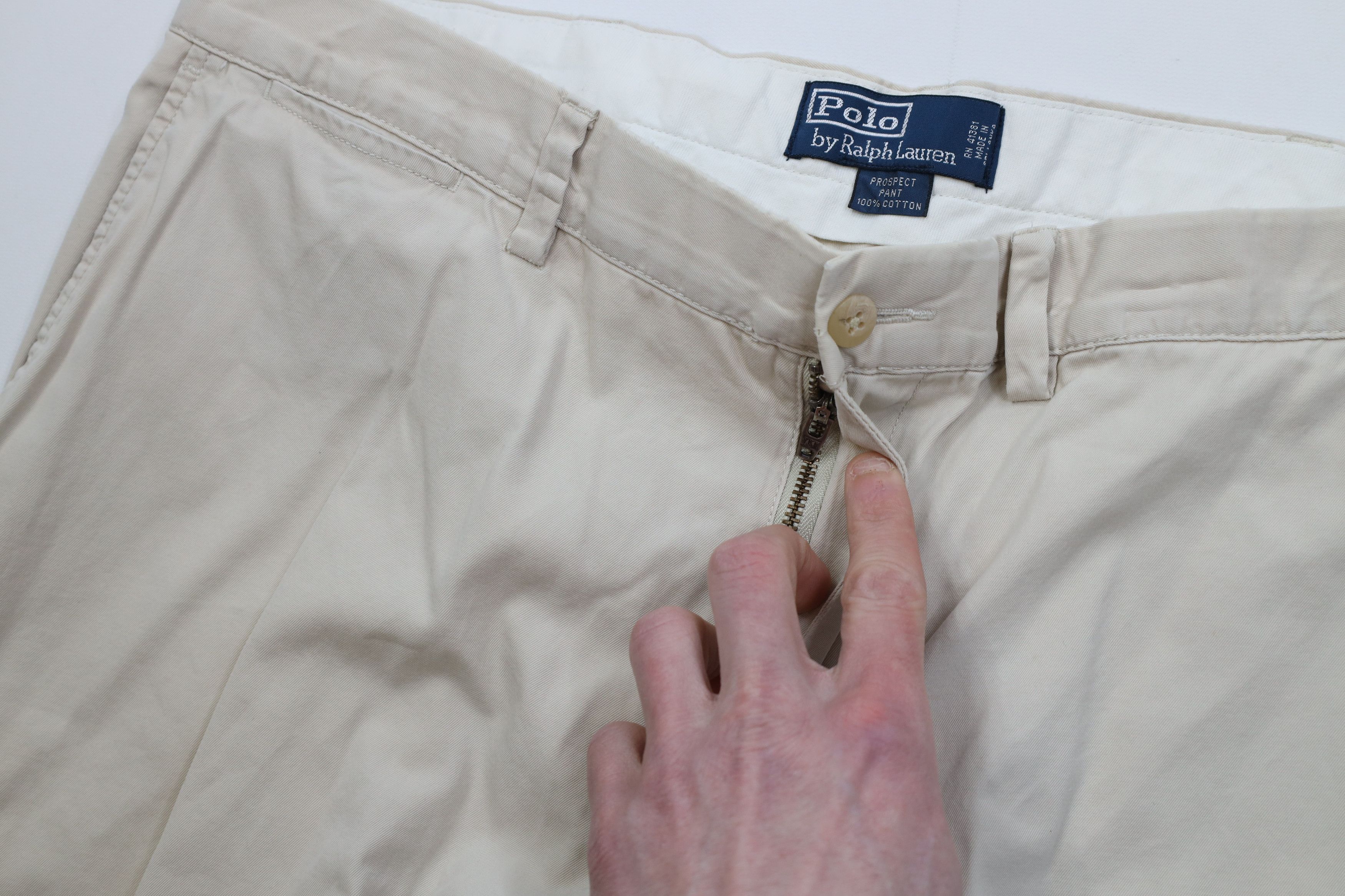 Ralph Lauren Vintage 90s Ralph Lauren Prospect Wide Leg Chino Pants Stone Size US 38 / EU 54 - 8 Thumbnail