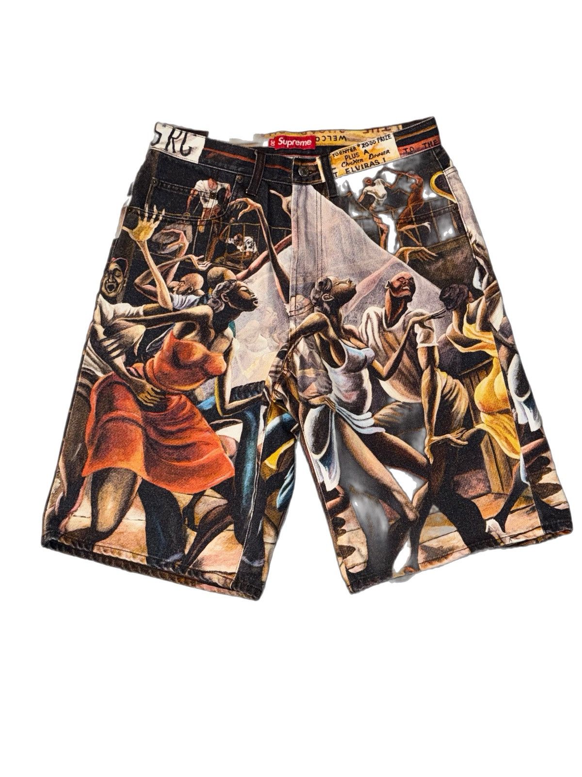 Supreme Supreme x Ernie Barnes Baggy Denim Short 'Dance' Size US 30 / EU 46 - 1 Thumbnail
