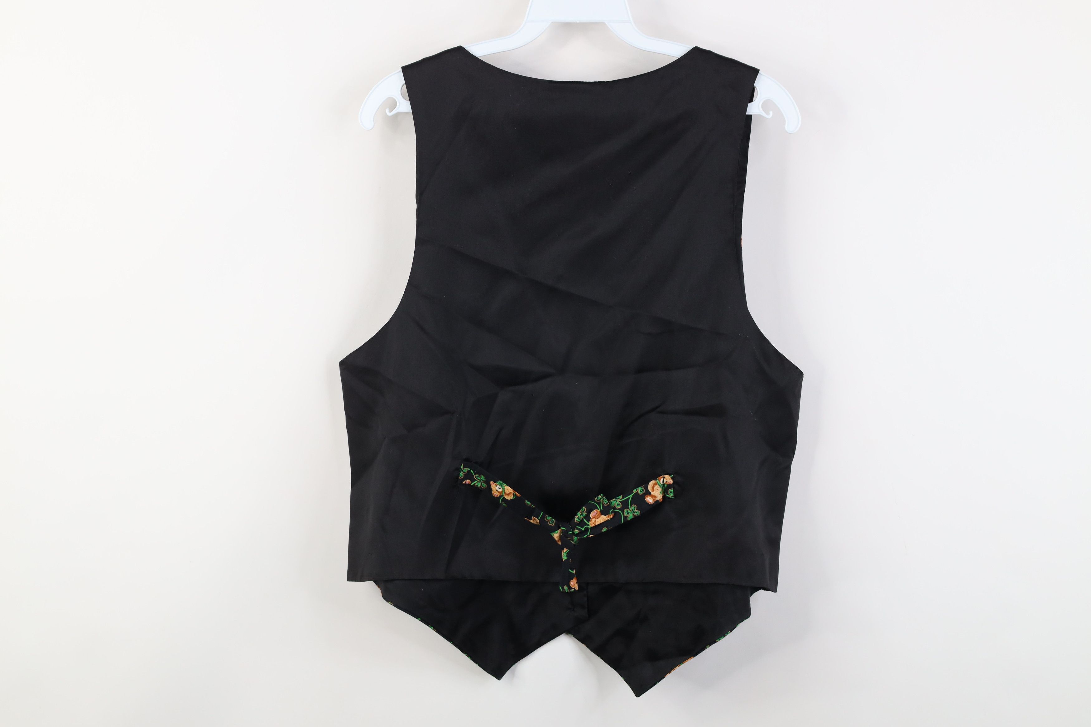 Vintage Vintage 90s St Patricks Day Clover Bear Tie Back Vest Jacket Size L / US 10 / IT 46 - 9 Thumbnail