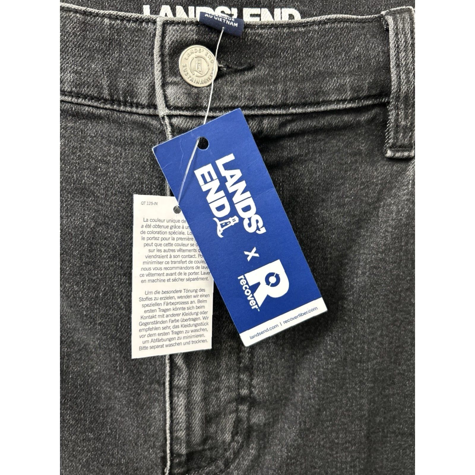 Lands' End Lands End Jeans Womens 36x33 Gray Wide-Leg 5-Pocket Denim NWT Regular Inseam 33 Cotton Spandex Charcoal Wash Pockets Logo Vintage: No ✓ Size 25" / US 0 / IT 36 - 5 Thumbnail