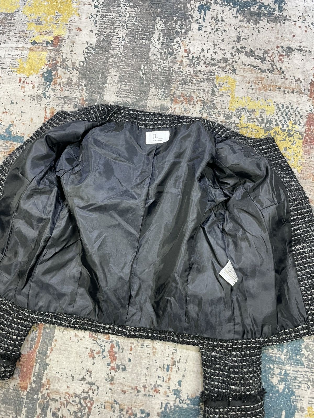 Japanese Brand Air Des Le Coeur Blanc Cropped Tweed Jacket Size XS / US 0-2 / IT 36-38 - 8 Thumbnail