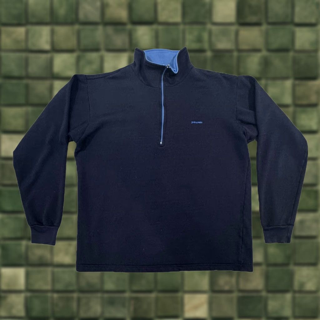 Patagonia VINTAGE Patagonia Capilene Fleece 1/4 Zip Pullover Men’s Large Navy Logo Pullover USA 90s MENS Size US L / EU 52-54 / 3 - 1 Thumbnail