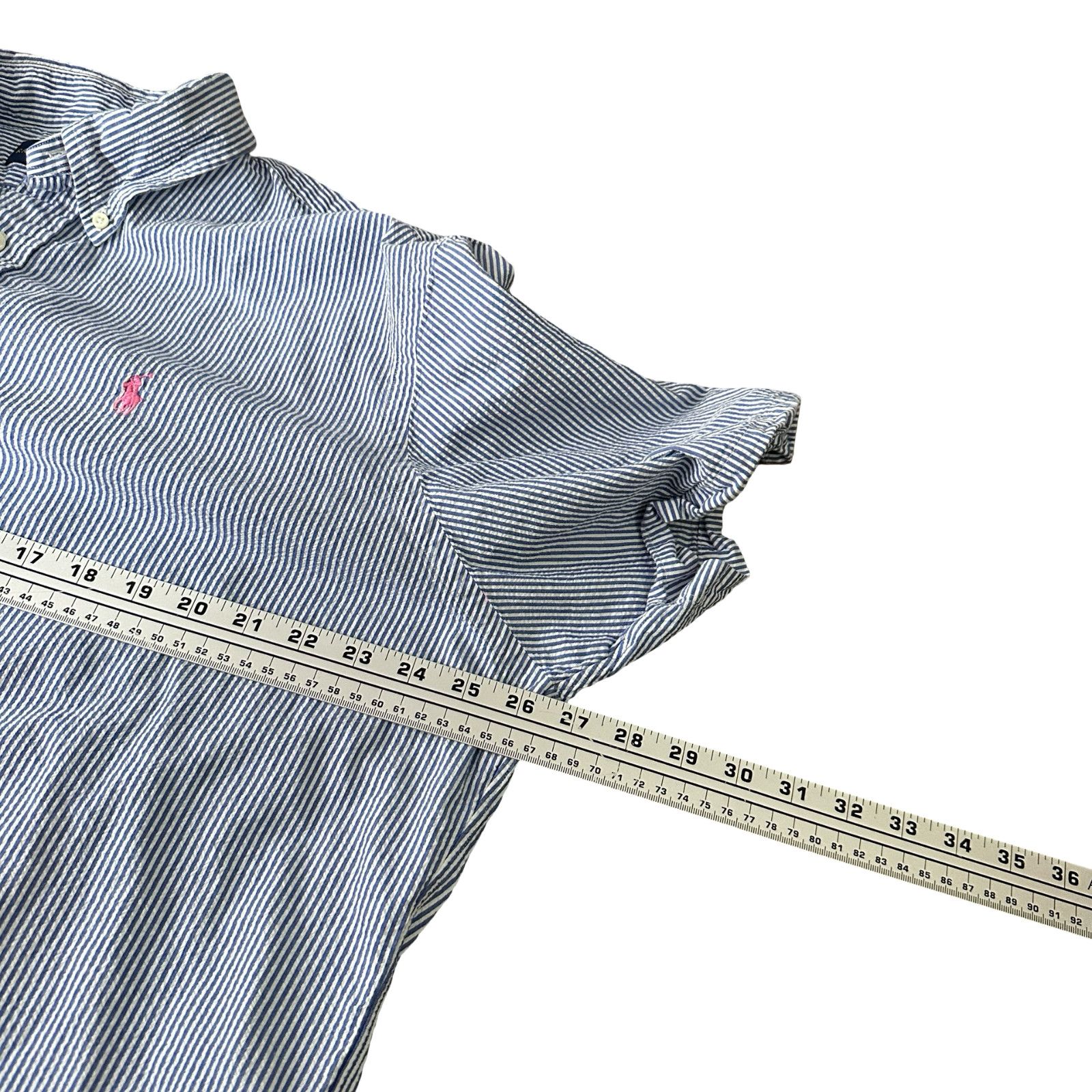 Ralph Lauren Polo Ralph Lauren Seersucker Shirt Men's 2XL XXL Blue White Size US XXL / EU 58 / 5 - 8 Thumbnail