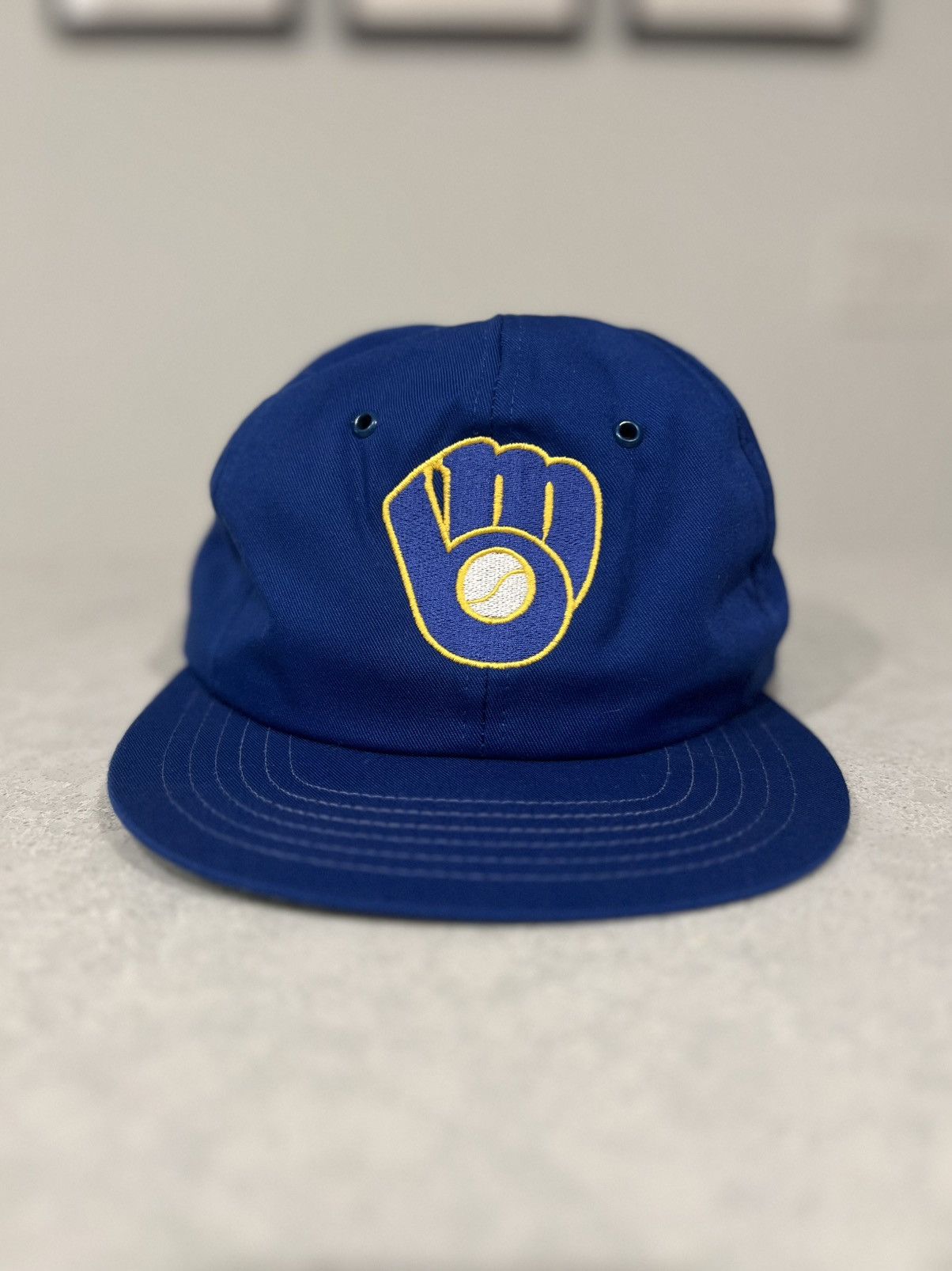 Other Vintage Milwaukee Brewers Snap Back Hat 80s 90s MLB Baseball Size ONE SIZE - 1 Thumbnail