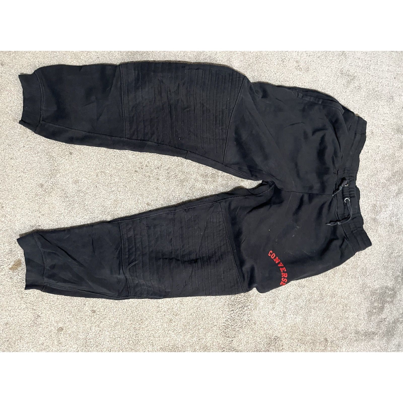 Converse Converse Joggers Mens Small Black Logo Graphic Sweatpants Size US 39 - 7 Thumbnail