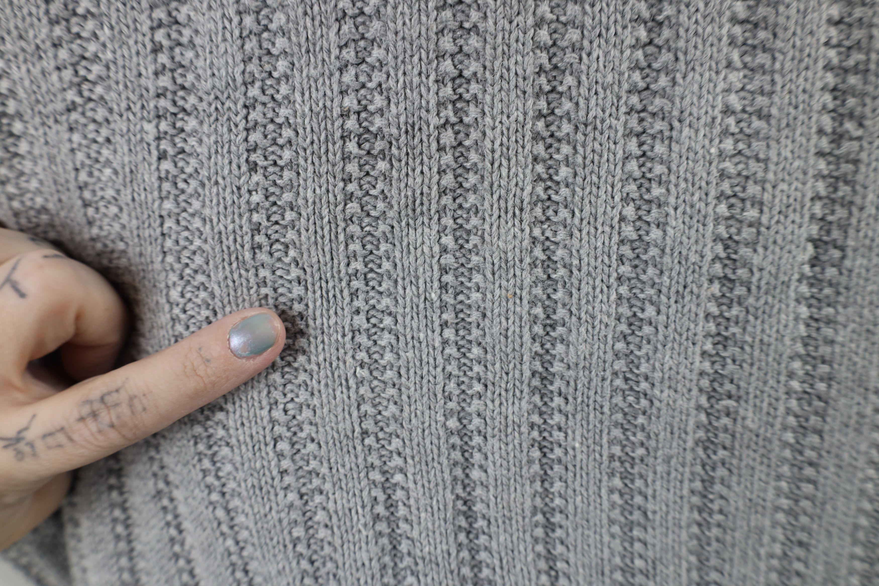Vintage Vintage 90s Streetwear Ribbed Knit Henley Sweater Gray Size US M / EU 48-50 / 2 - 4 Thumbnail