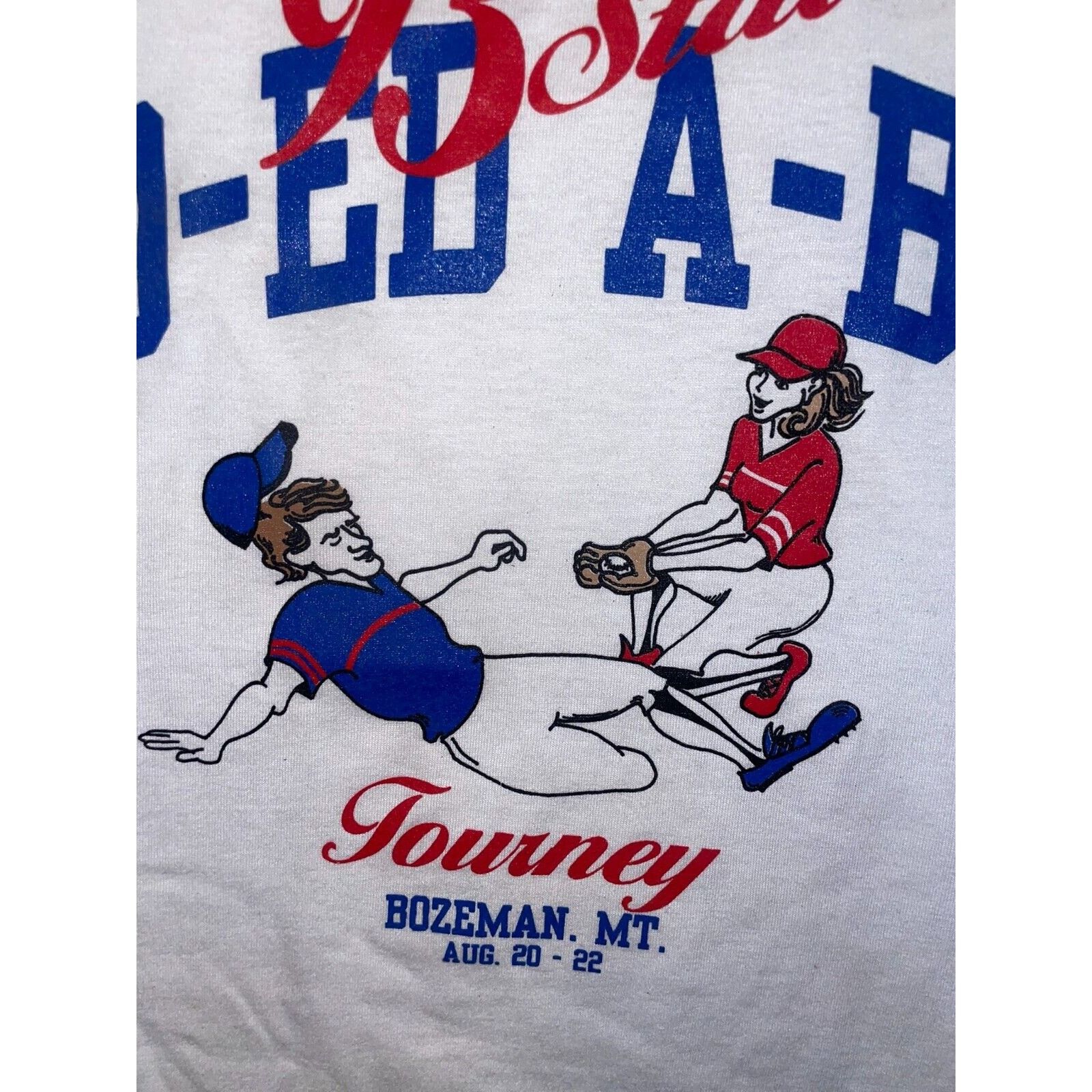 Jerzees Vintage Co-Ed Shirt Coed ABC State Tourney Graphic Tee 90s Size US L / EU 52-54 / 3 - 3 Thumbnail