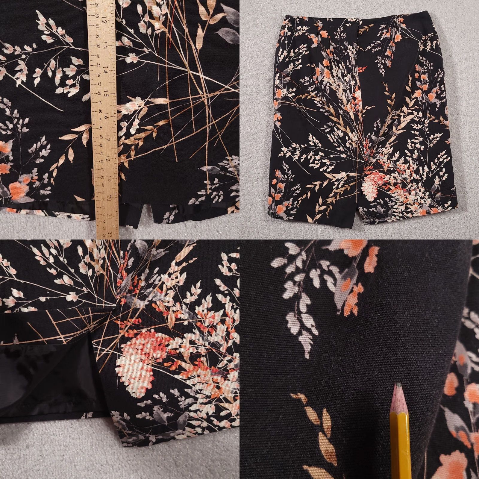 Talbots Talbots Pencil Skirt Women's 12P Petite Black Floral Lyocell Lined Zip Skirt Knee Length Petite Women's 12P Black Floral Lyocell Lined Zipper Size 34" / US 12 / IT 48 - 8 Thumbnail