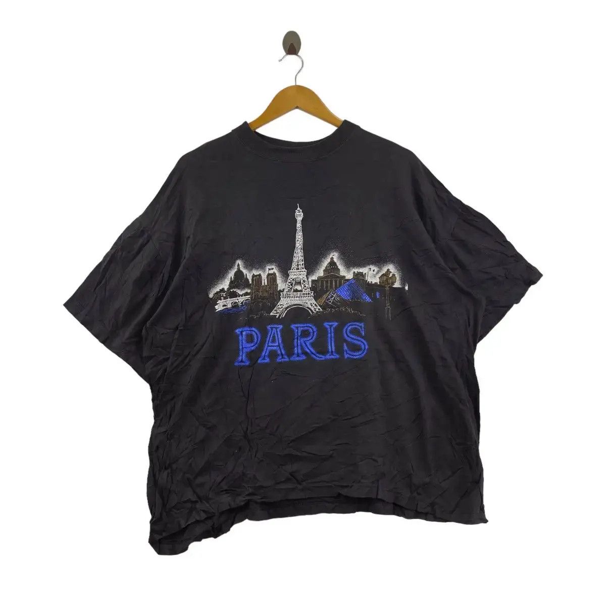 Vintage Vintage PARIS EIFFEL TOWER Painting Oversize Baggy Tee Size US XL / EU 56 / 4 - 1 Thumbnail