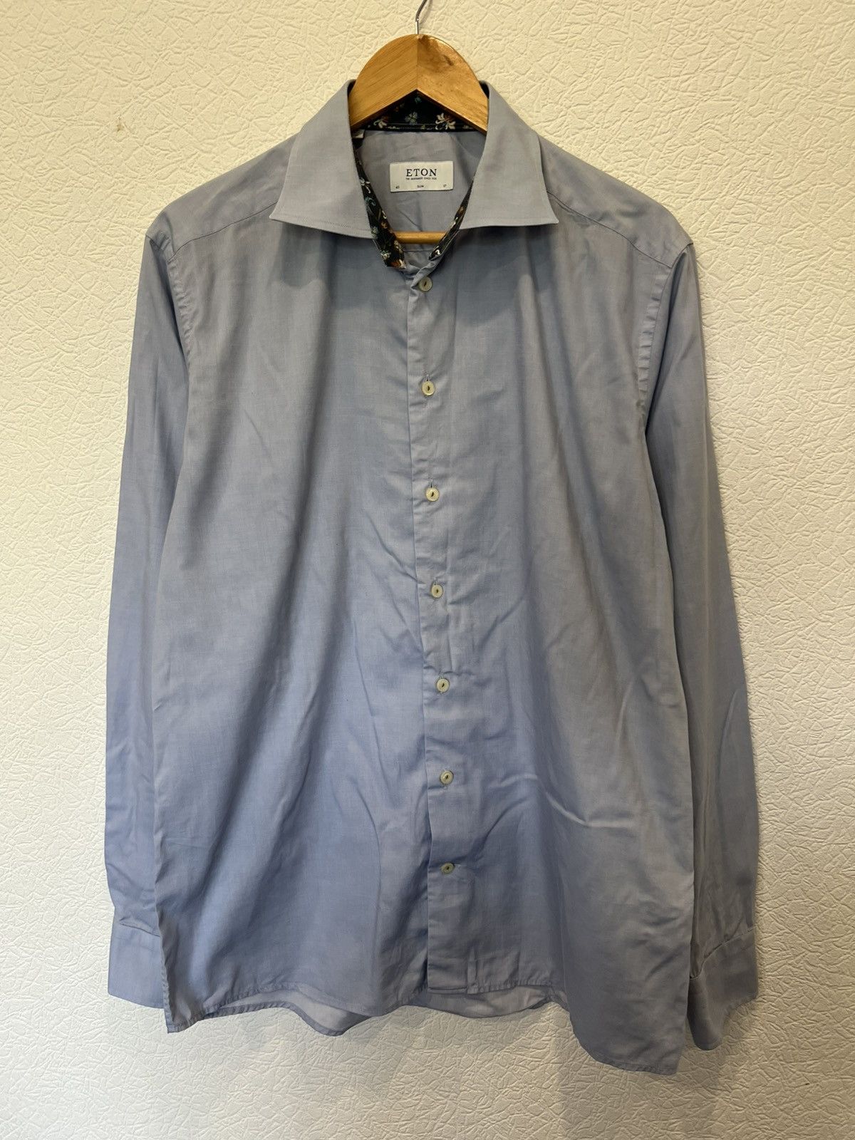 Eton Eton Blue Classic Button Up Shirt Mens Size US L / EU 52-54 / 3 - 1 Thumbnail