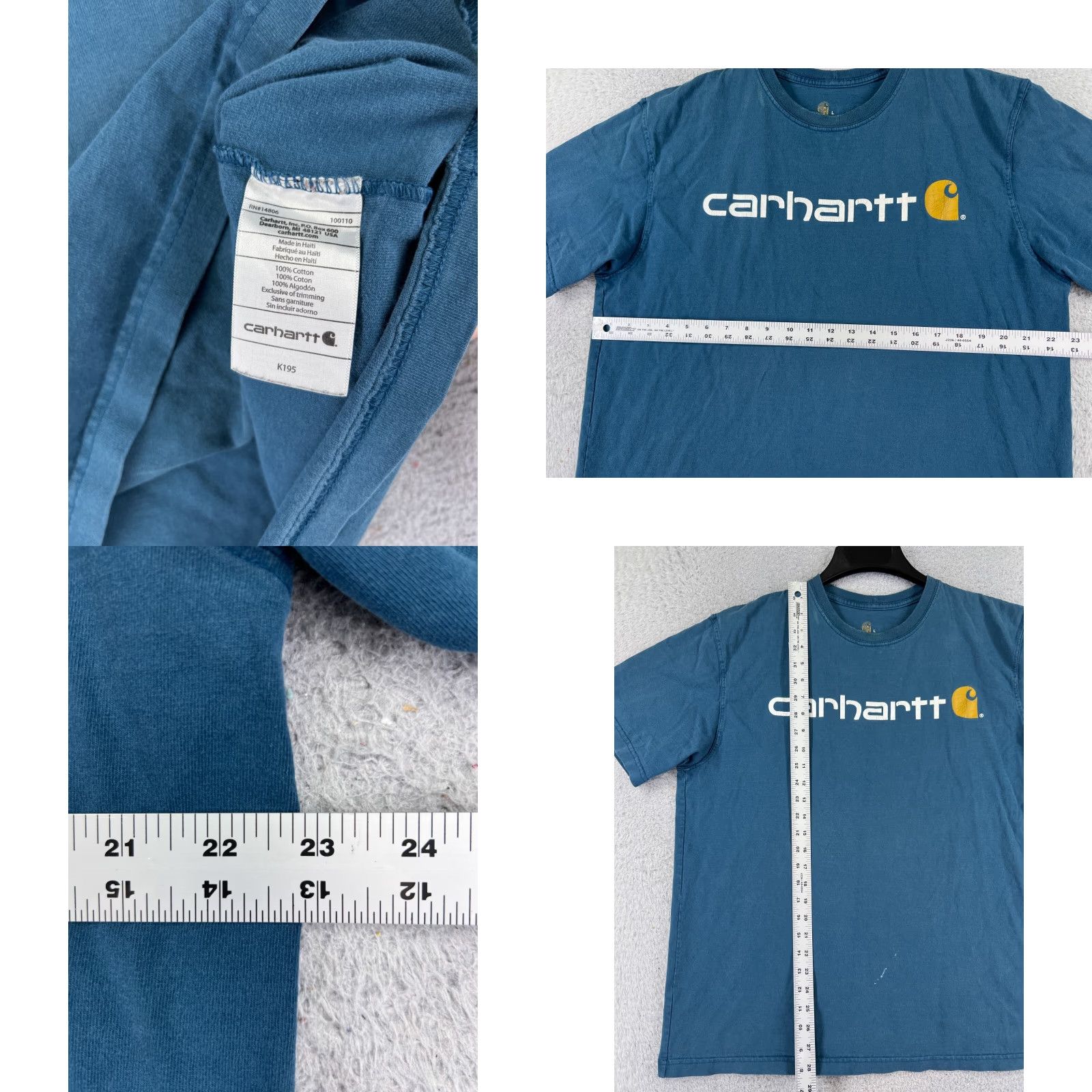 Carhartt VINTAGE Carhartt Shirt Men L Blue Short Sleeve Crew Neck Cotton Blend Logo Embroidered Work Modern 90s Mens Size US L / EU 52-54 / 3 - 8 Thumbnail