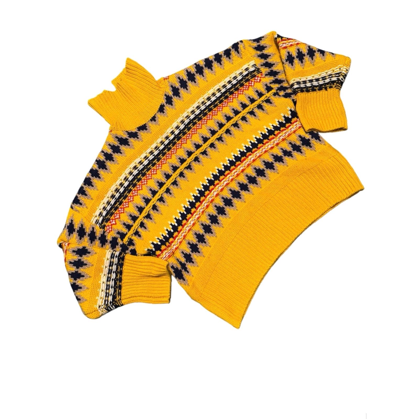 Rag & Bone RAG & BONE Wool Willow Fair Isle Yellow Turtleneck Sweater Size Small Size S / US 4 / IT 40 - 3 Thumbnail