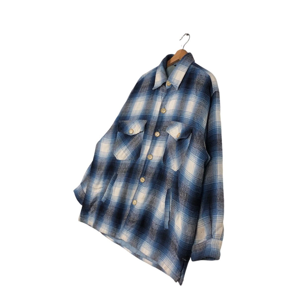 Japanese Brand 📌Vintage Chore Work Jacket Flannel Tartan Design Size US L / EU 52-54 / 3 - 3 Thumbnail