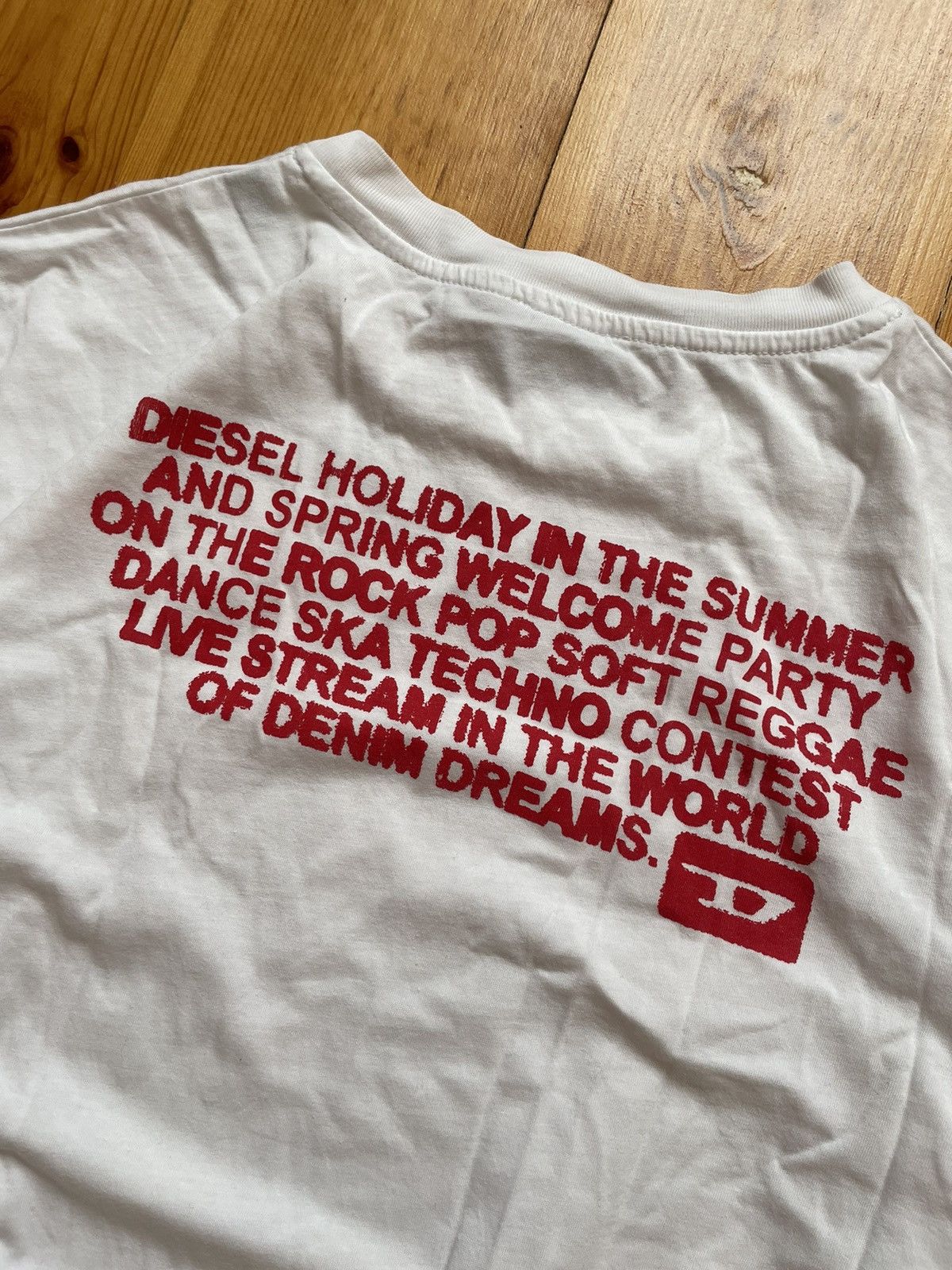 Diesel × Vintage Diesel “Denim Dreams” Logo White T-shirt Back print tee Size US M / EU 48-50 / 2 - 12 Thumbnail