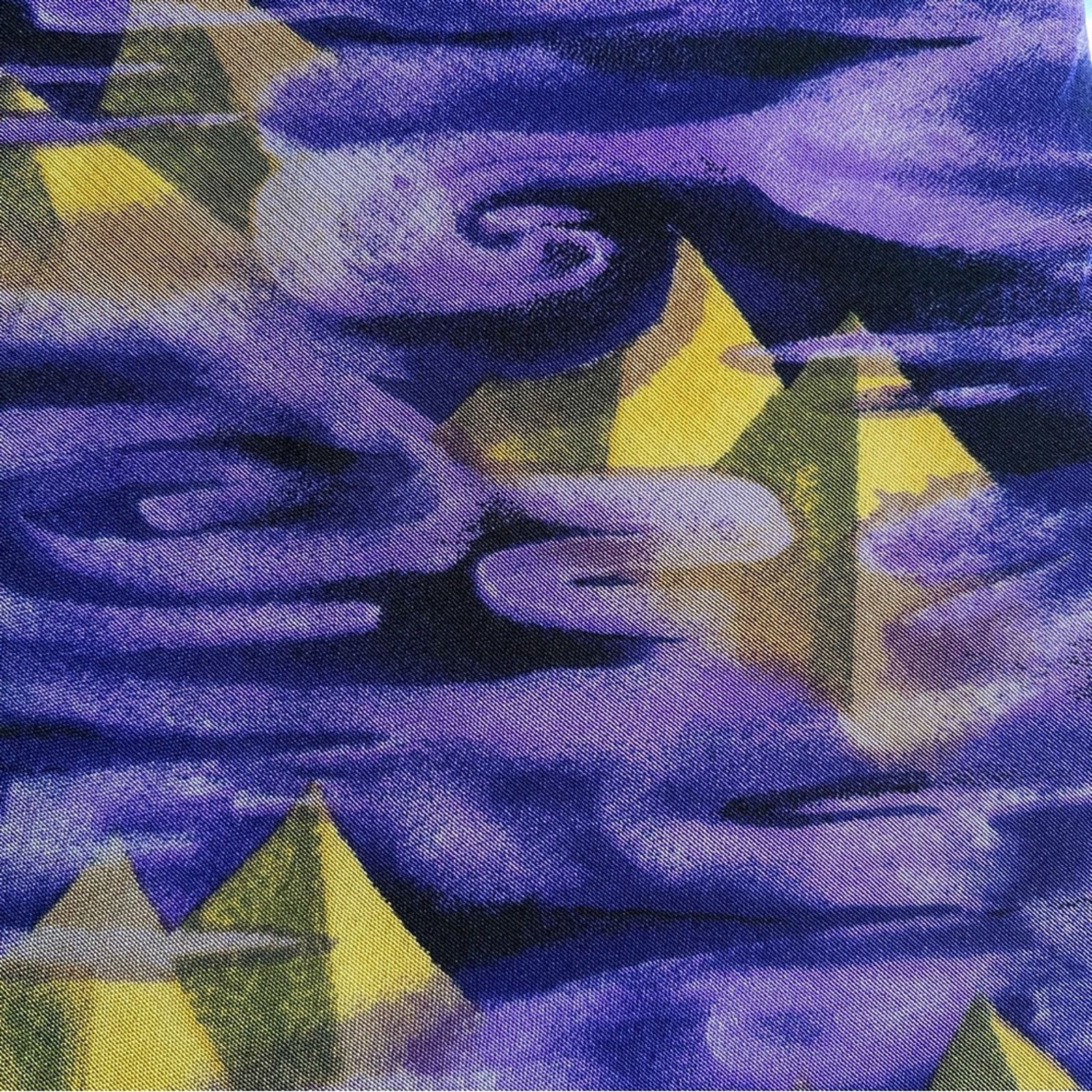 Grateful Dead Grateful Dead Great Pyramid First Set blue and gold silk tie Size ONE SIZE - 3 Thumbnail