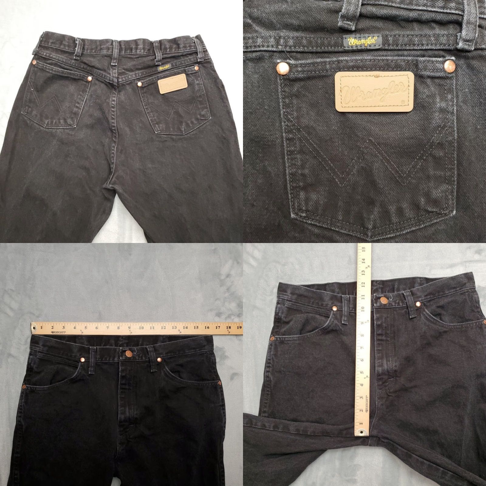 Wrangler Wrangler Jeans Mens 33x36 Black Heavyweight Denim 1013MWZWK Western Cowboy Rodeo Jeans Size US 33 - 8 Thumbnail