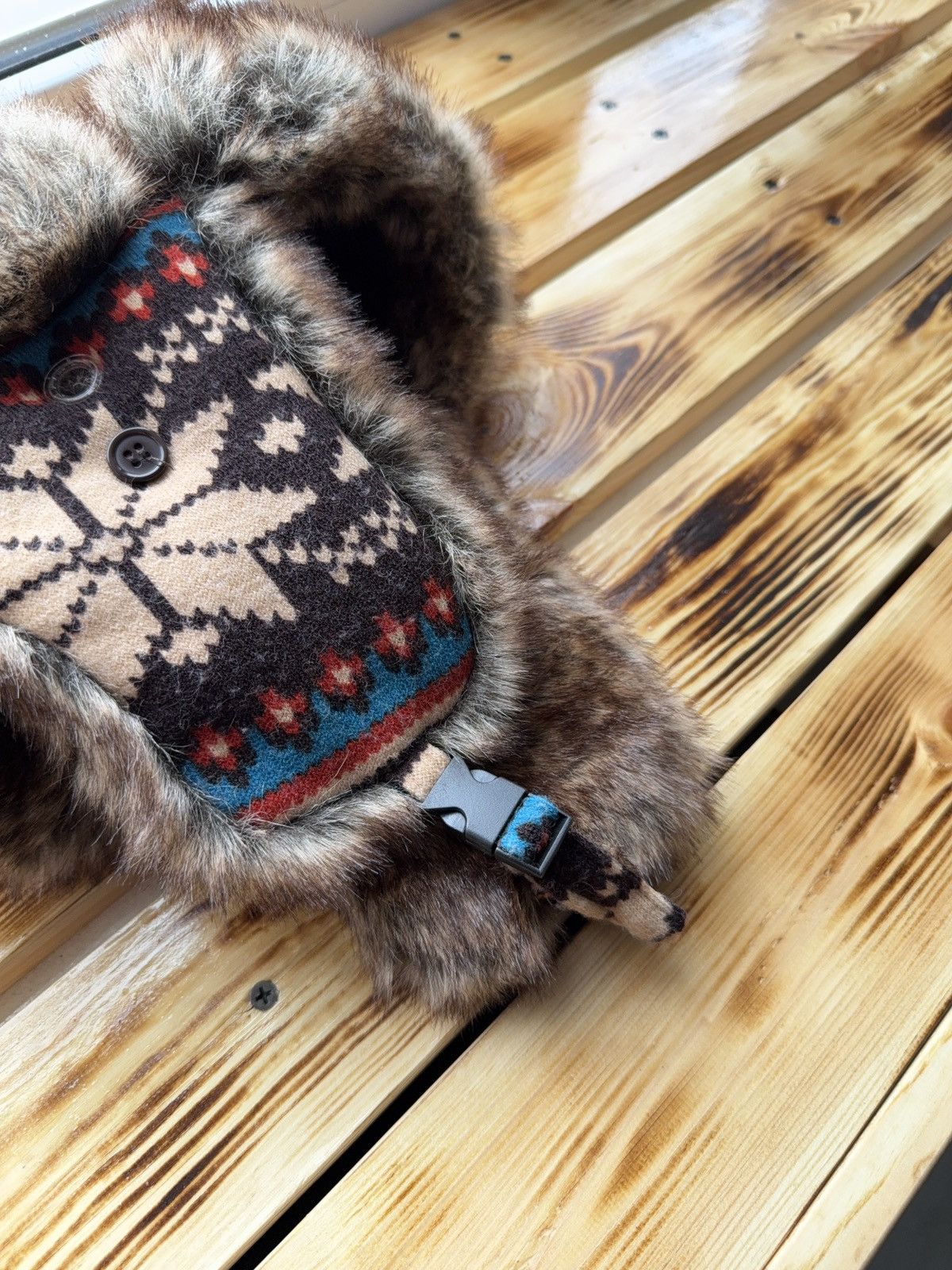 Le Grande Bleu (L.G.B.) Vintage Y2K Fuzzy Fur Ushanka Hat if six was nine LGB Style Size ONE SIZE - 6 Thumbnail