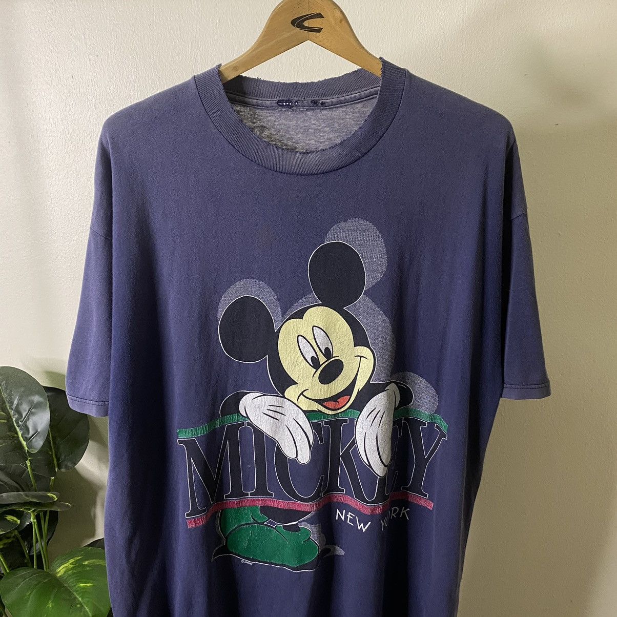 Mickey Mouse Vintage 1990s Disney Mickey Mouse Mirror Print Faded Tee Size US XL / EU 56 / 4 - 2 Thumbnail