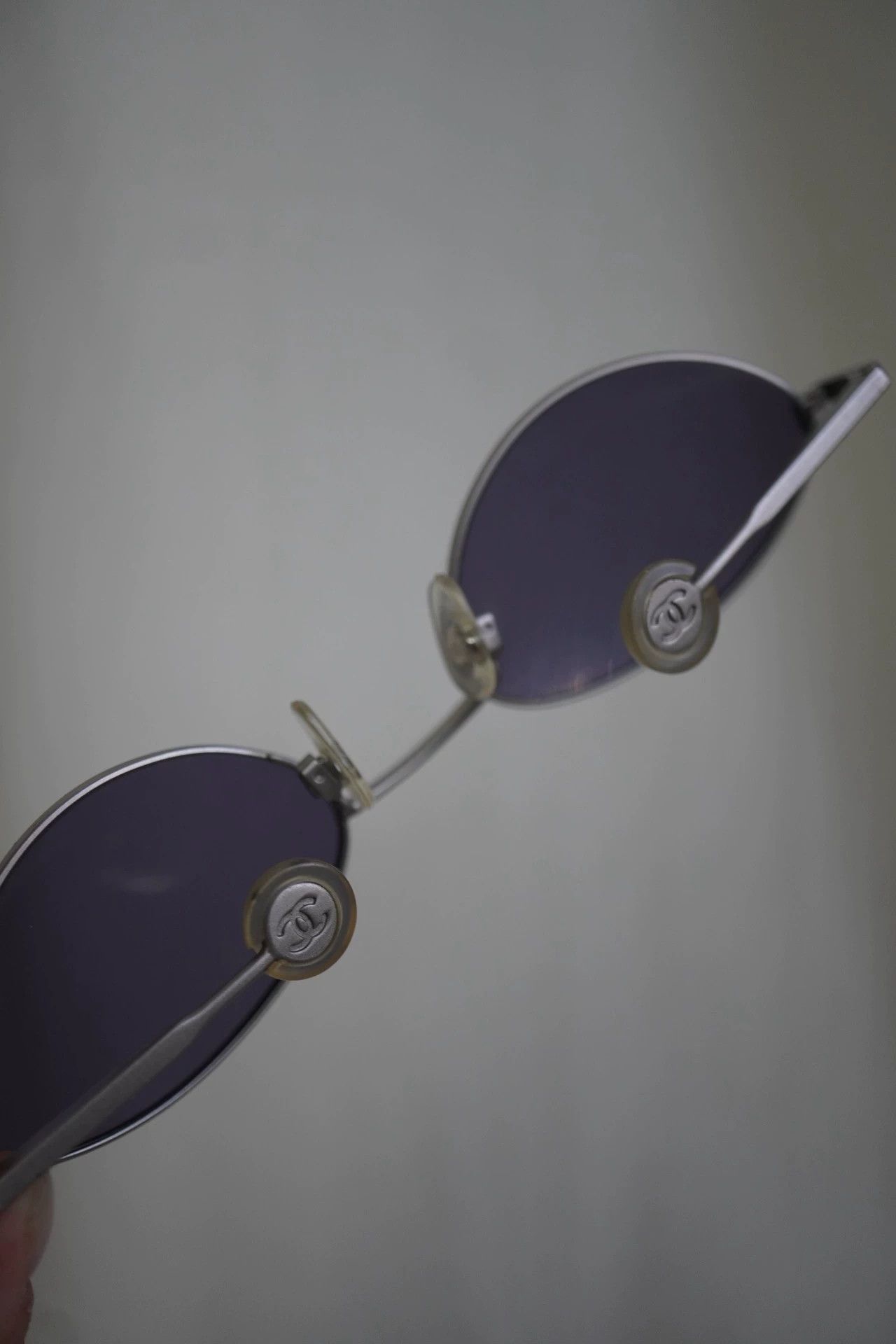 Chanel Chanel 2001ss Purple Lens Silver Temple Sunglasses Size ONE SIZE - 3 Thumbnail