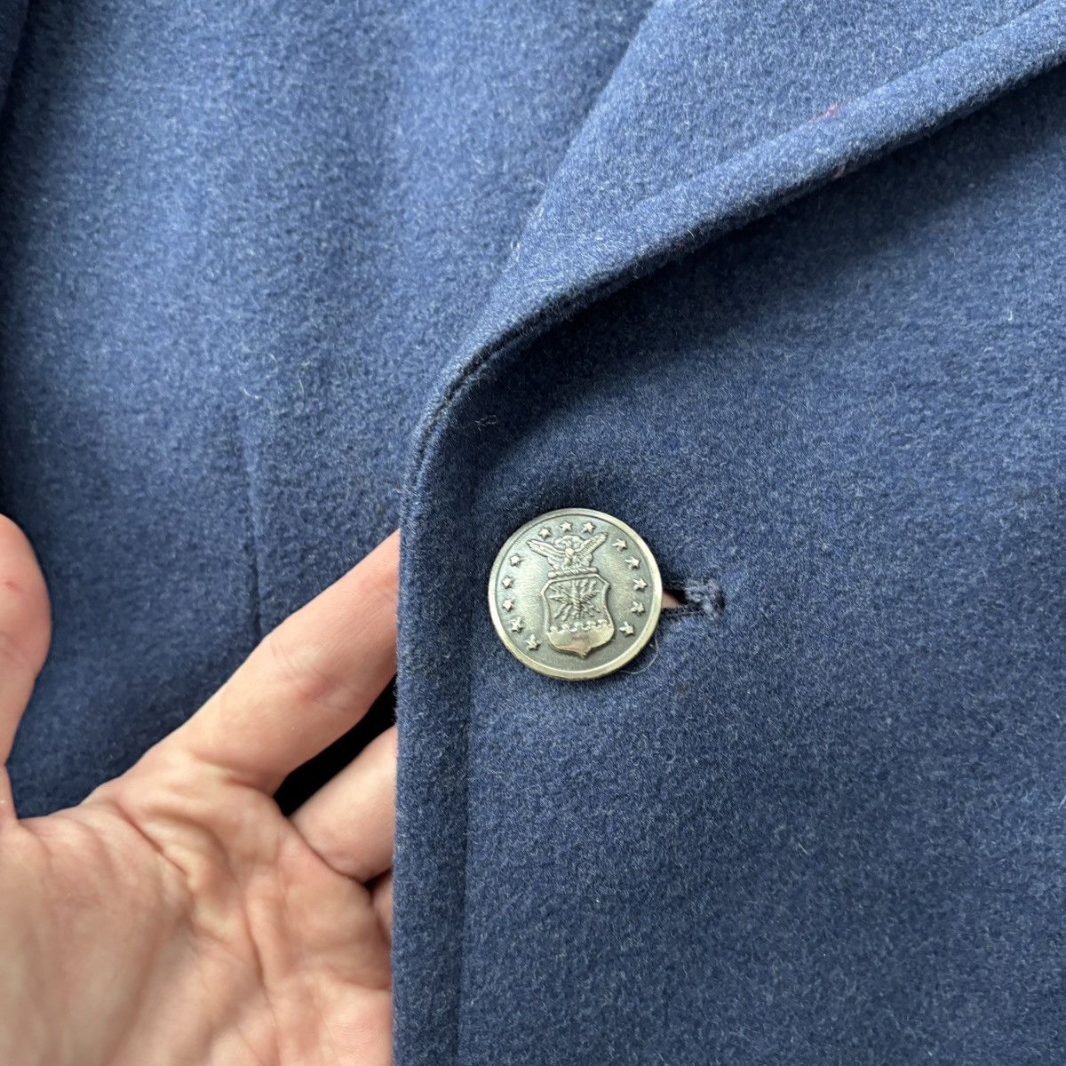 Vintage 1960s USAF Overcoat Vintage Wool Jacket Pembroke Trench 60s Size US S / EU 44-46 / 1 - 13 Thumbnail