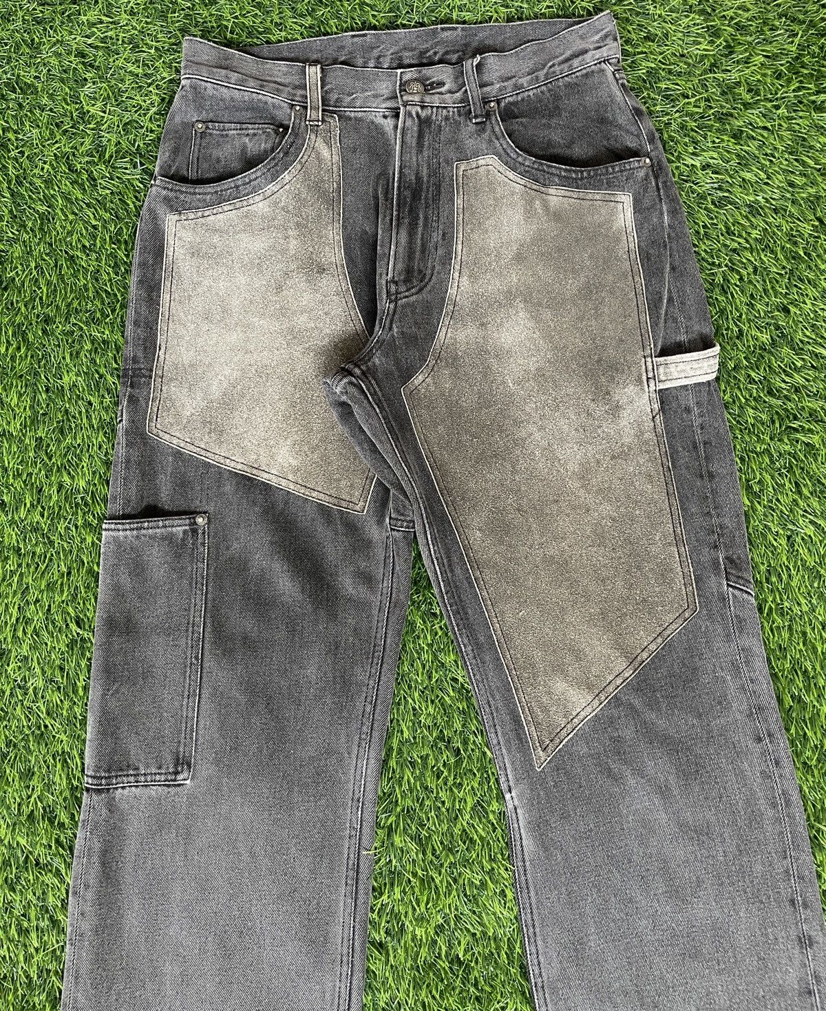 PPFM Vintage’90s🔥PPFM🔥Double Knee Leather Part CowHide Jeans Size US 31 - 2 Thumbnail