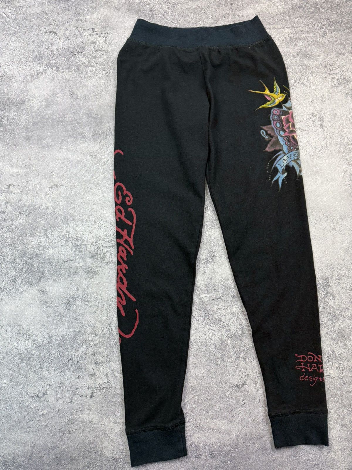Ed Hardy Ed Hardy by Christian Audigier Black Leggings Y2K Steetwear Size 26" / US 2 / IT 38 - 6 Thumbnail