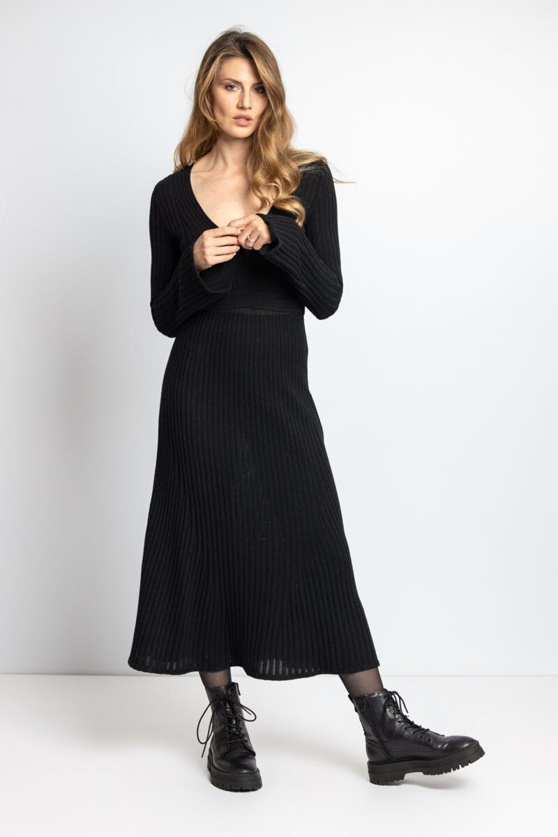 Designer IVKO Black V-neck Long Women Dress Size M Size M / US 6-8 / IT 42-44 - 1 Thumbnail