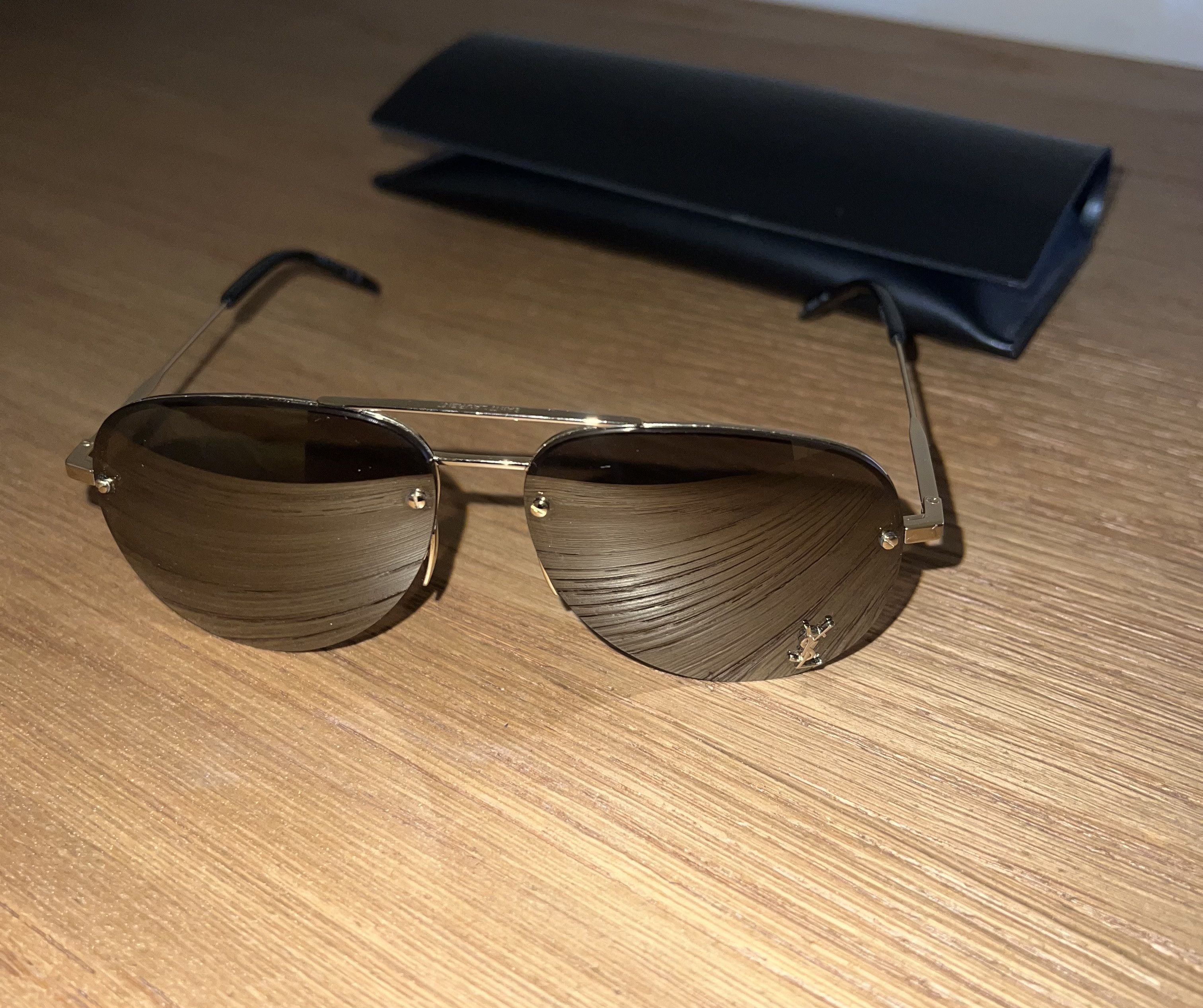 Yves Saint Laurent Rimless Aviator Sunglasses Size ONE SIZE - 11 Thumbnail