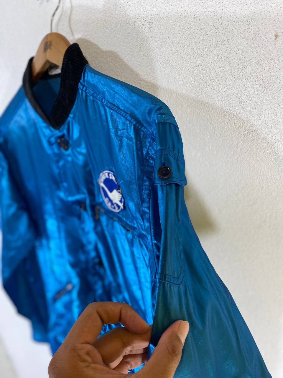 Vintage vintage artex specially made blue satin jacket nice design Size US M / EU 48-50 / 2 - 7 Thumbnail