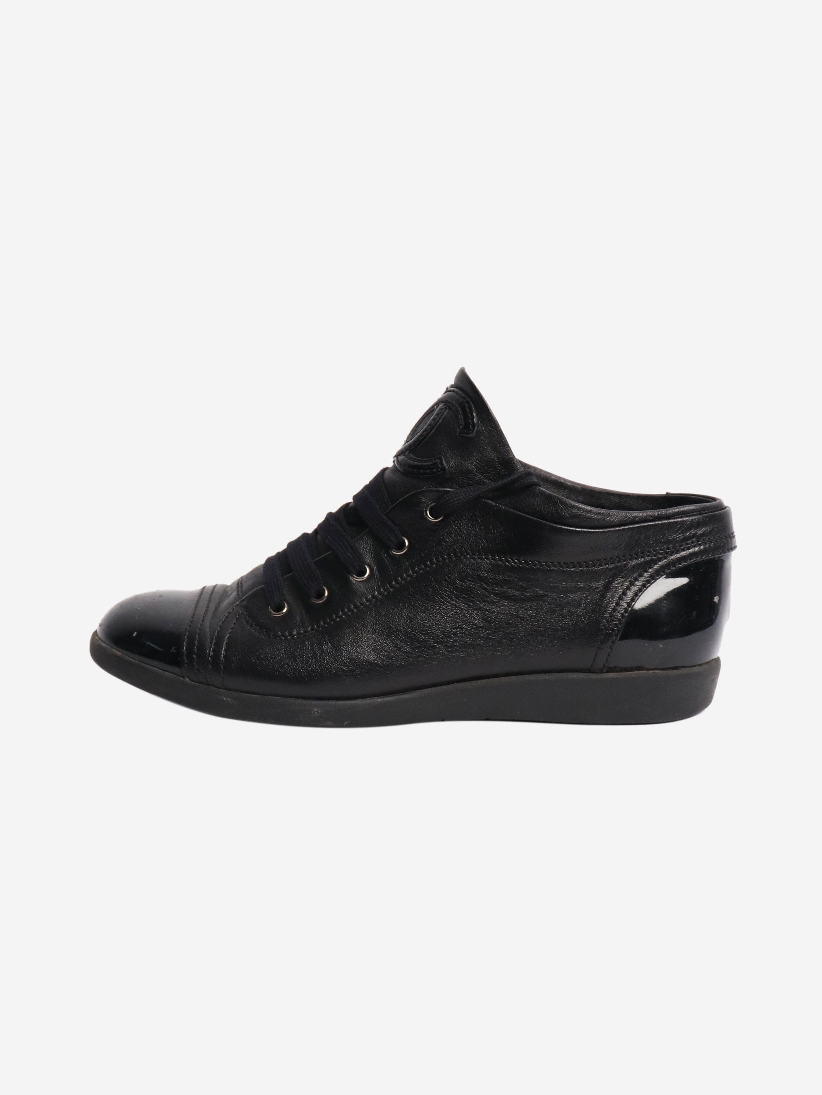 Chanel Black lace up trainers - EU 37.5 (UK 4.5) Size US 6 / IT 36 - 1 Thumbnail