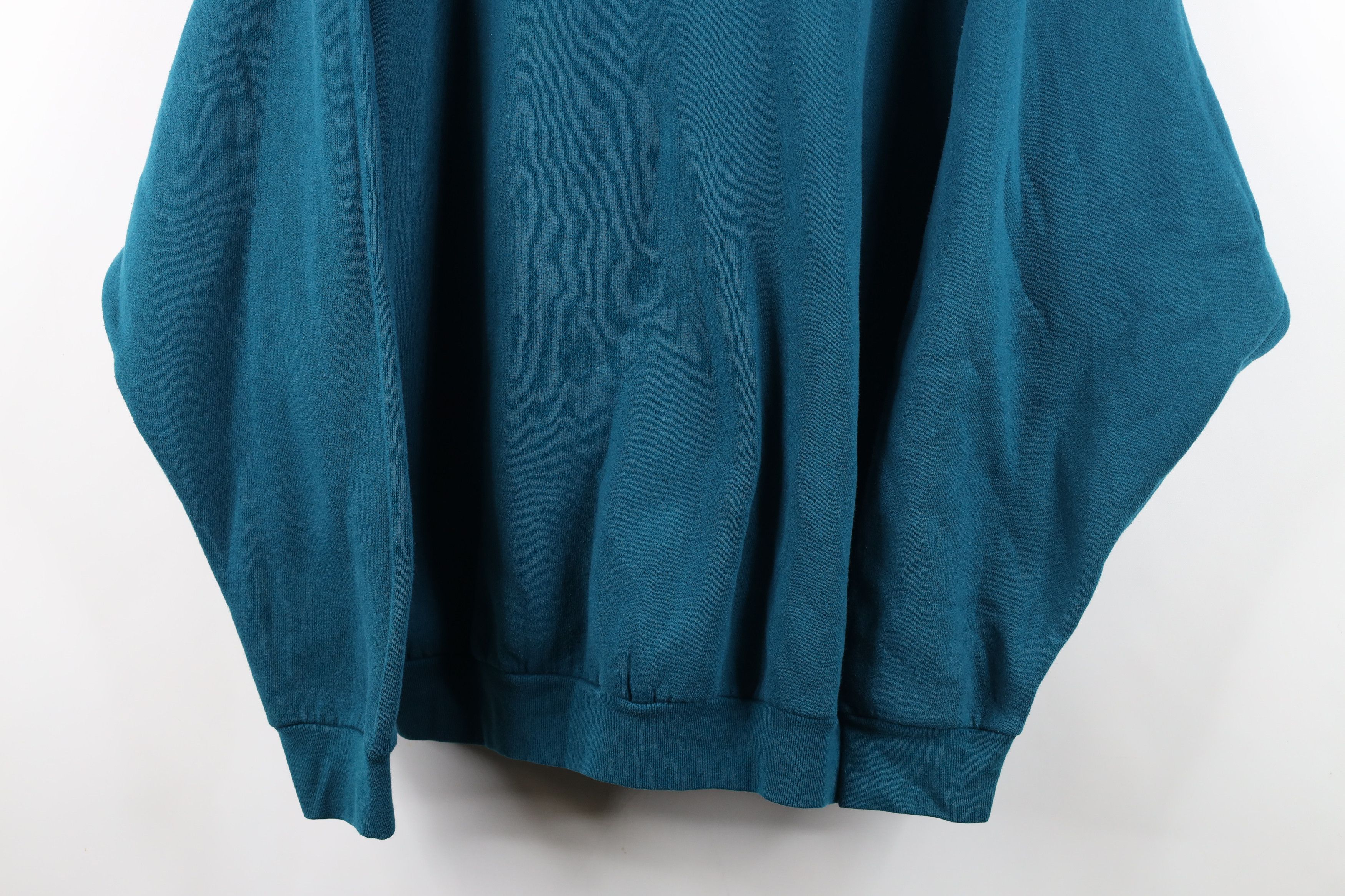 Vintage Vintage 90s Streetwear Heavy Crewneck Sweatshirt Teal USA Size XXL / US 16-18 / IT 52-54 - 3 Thumbnail