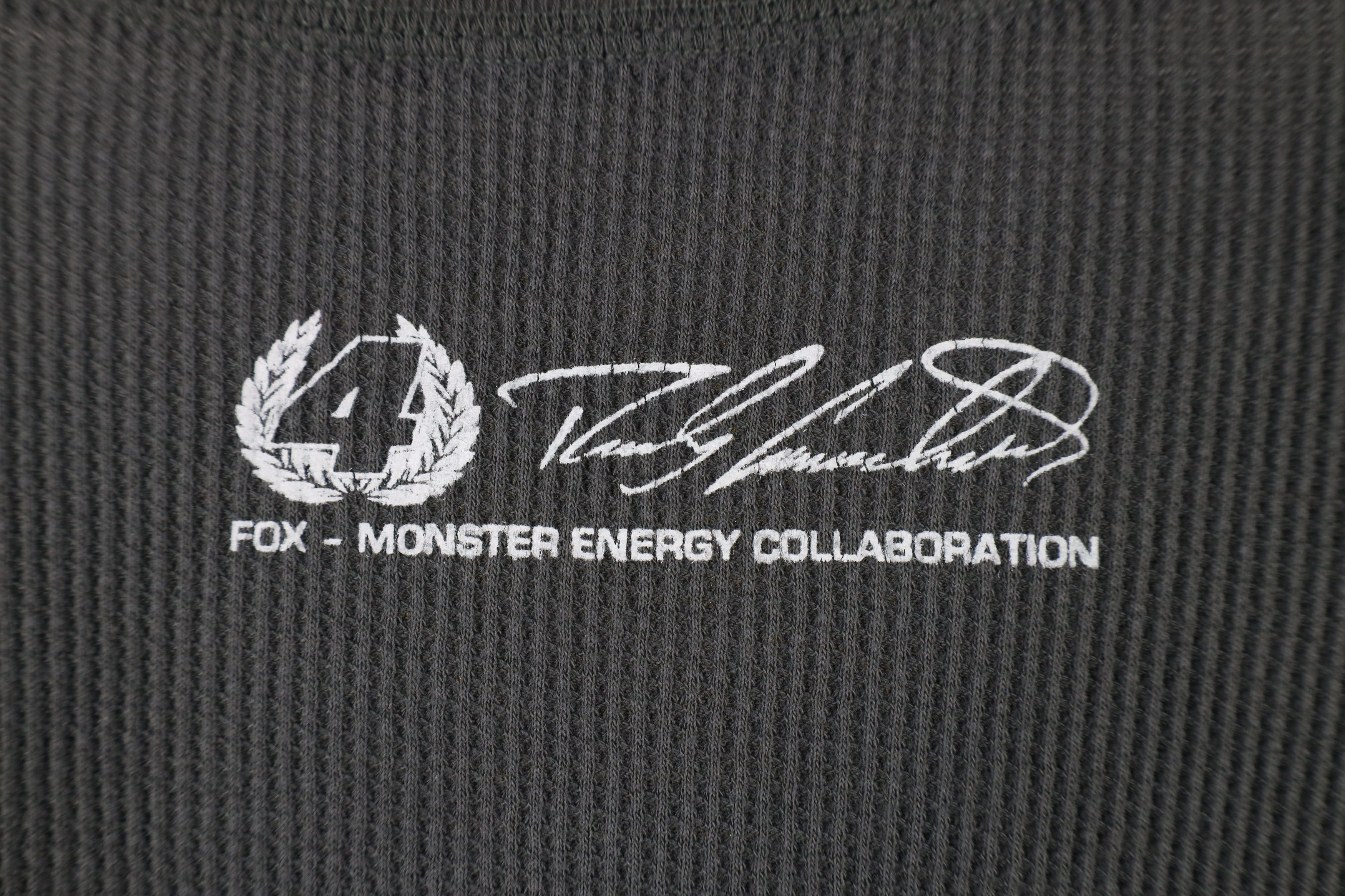 Fox Racing × Vintage Fox Racing x Monster Energy Thermal Waffle Knit T-Shirt Size US XL / EU 56 / 4 - 11 Thumbnail