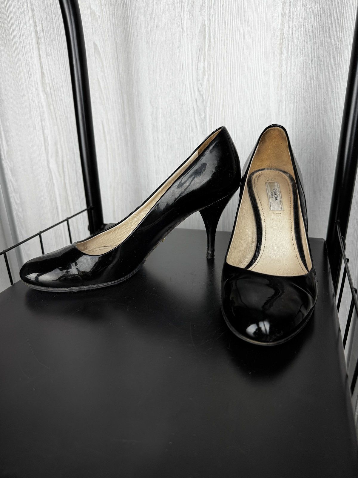 Prada Prada Women’s High Heels Shoes Platform Black Patent Leather Size US 6 / IT 36 - 10 Thumbnail
