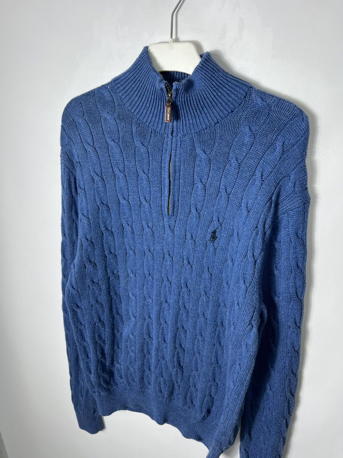 Polo Ralph Lauren Vintage streetwear Polo Ralph Lauren Half Zip Cable Sweater Size US M / EU 48-50 / 2 - 2 Thumbnail