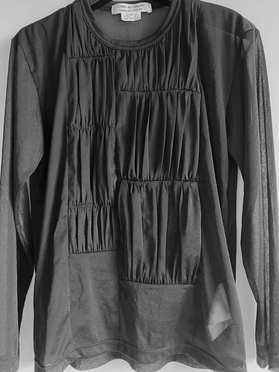 Comme des Garcons COMME des GARCONS - Sheer Gathered Patchwork Long Sleeve Top Size M / US 6-8 / IT 42-44 - 3 Thumbnail