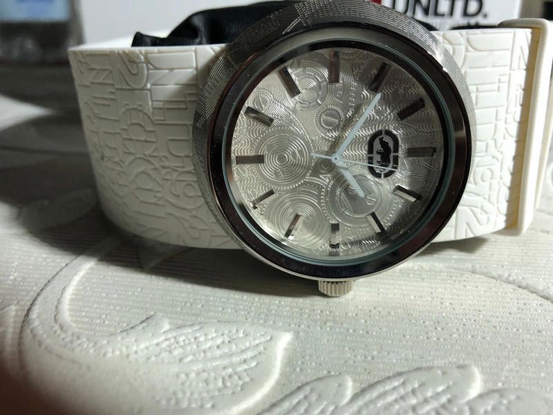 Designer Unltd Marc Ecko Unisex Quartz Watch and White Silicon Size ONE SIZE - 6 Thumbnail