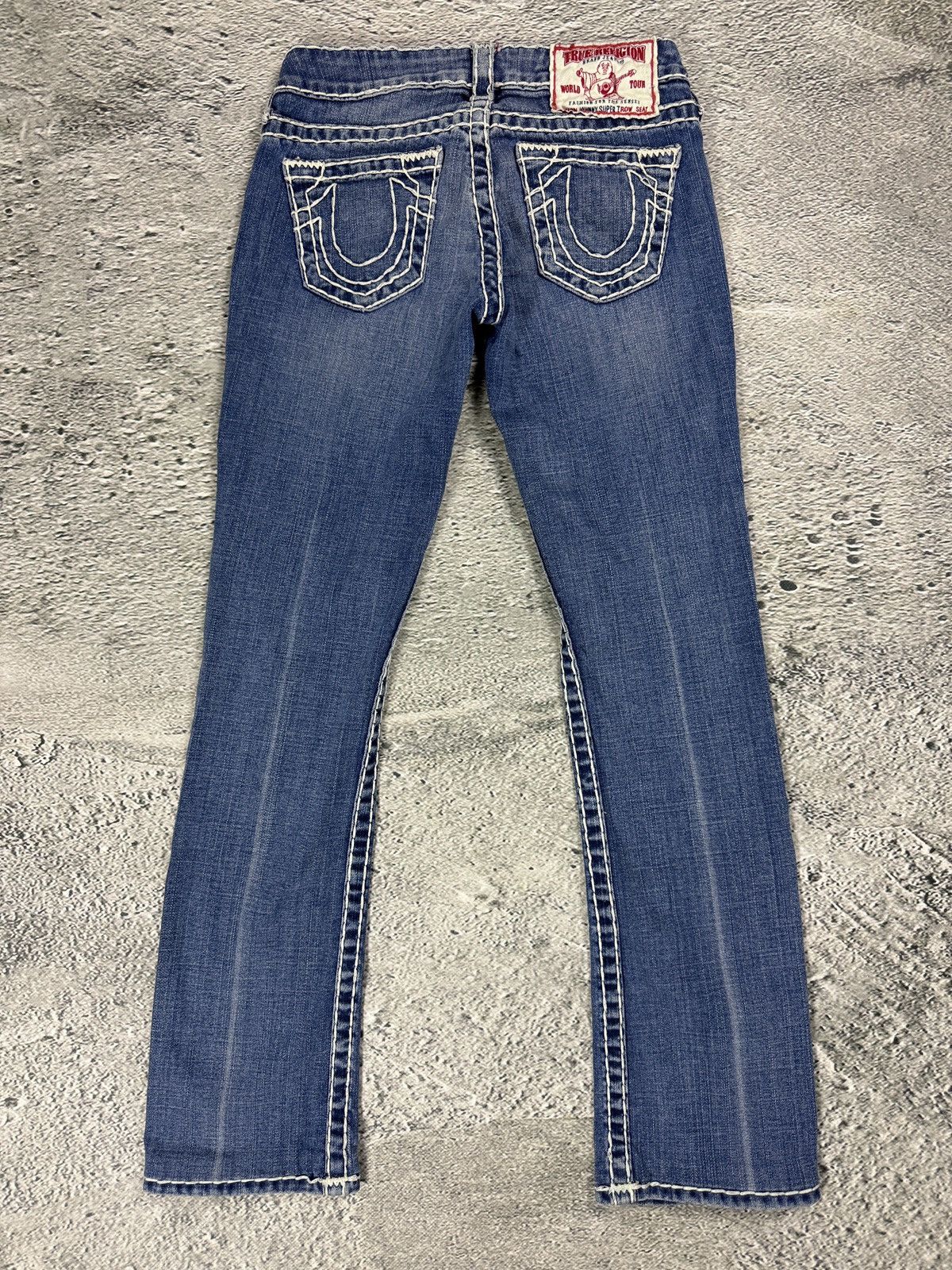 True Religion True Religion Vintage Bootcut Johnny Blue White Stitching Size 25" / US 0 / IT 36 - 1 Thumbnail