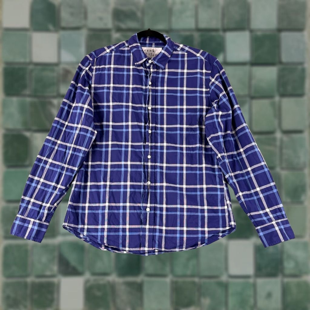 Frank & Eileen Frank & Eileen Paul Button-Up Shirt Mens Medium Blue Plaid Long Sleeve Cotton Size US M / EU 48-50 / 2 - 1 Thumbnail