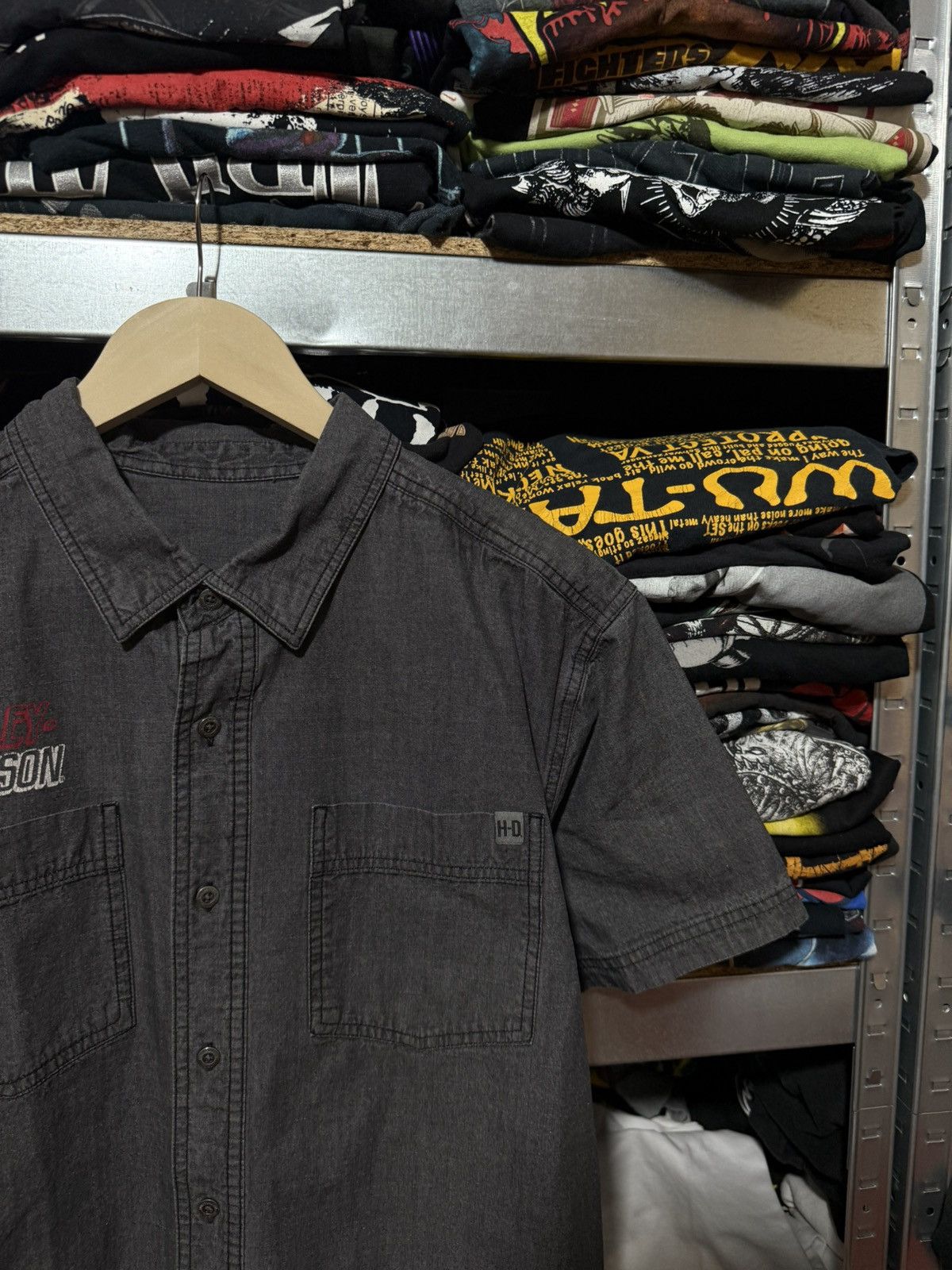 Harley Davidson Vintage 00s Harley Davidson Racing Button Short Sleeve Shirt Size US XL / EU 56 / 4 - 4 Thumbnail