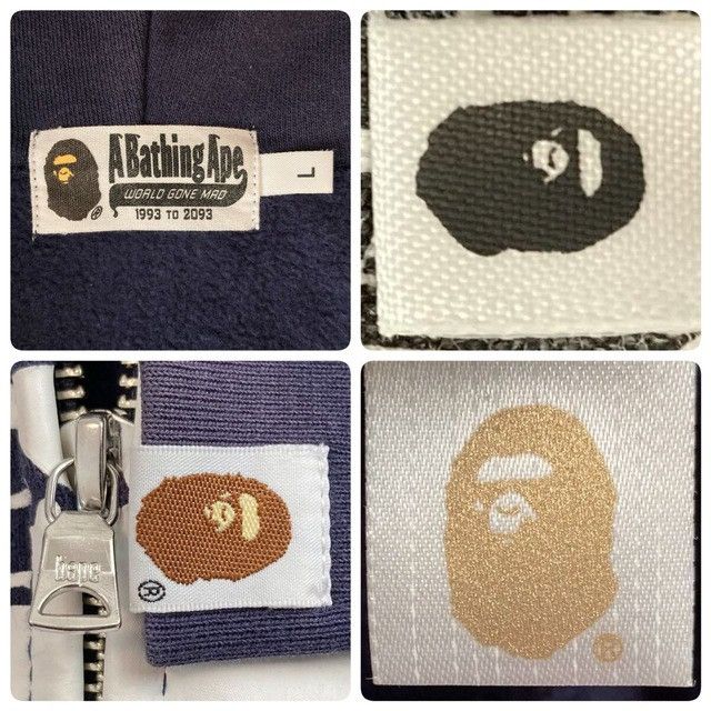Bape BAPE College logo full zip hoodie Navy a bathing ape Size US L / EU 52-54 / 3 - 6 Thumbnail