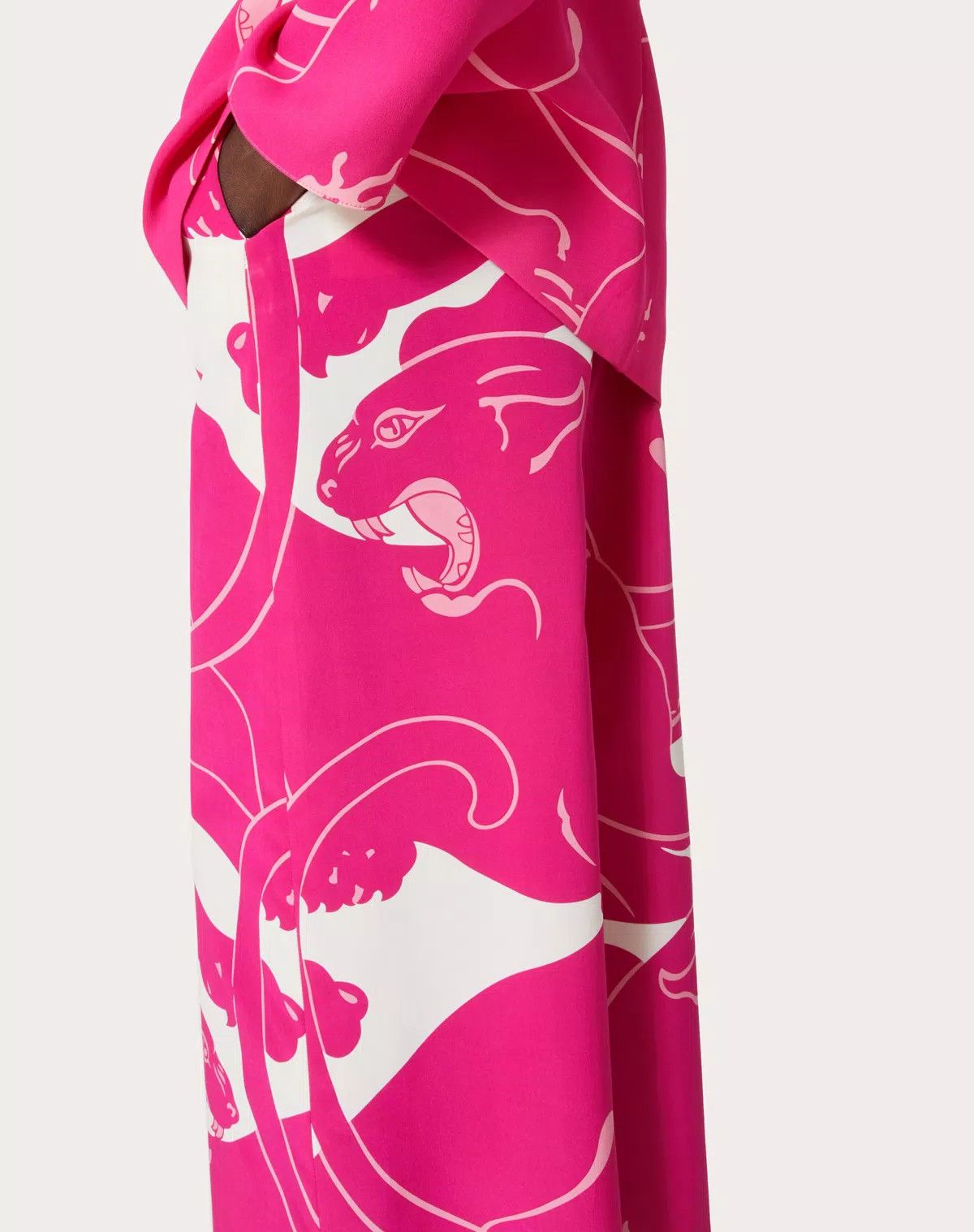 Valentino o1s1wg110625 Cady Panther Trousers in Pink Size 27" / US 4 / IT 40 - 5 Thumbnail
