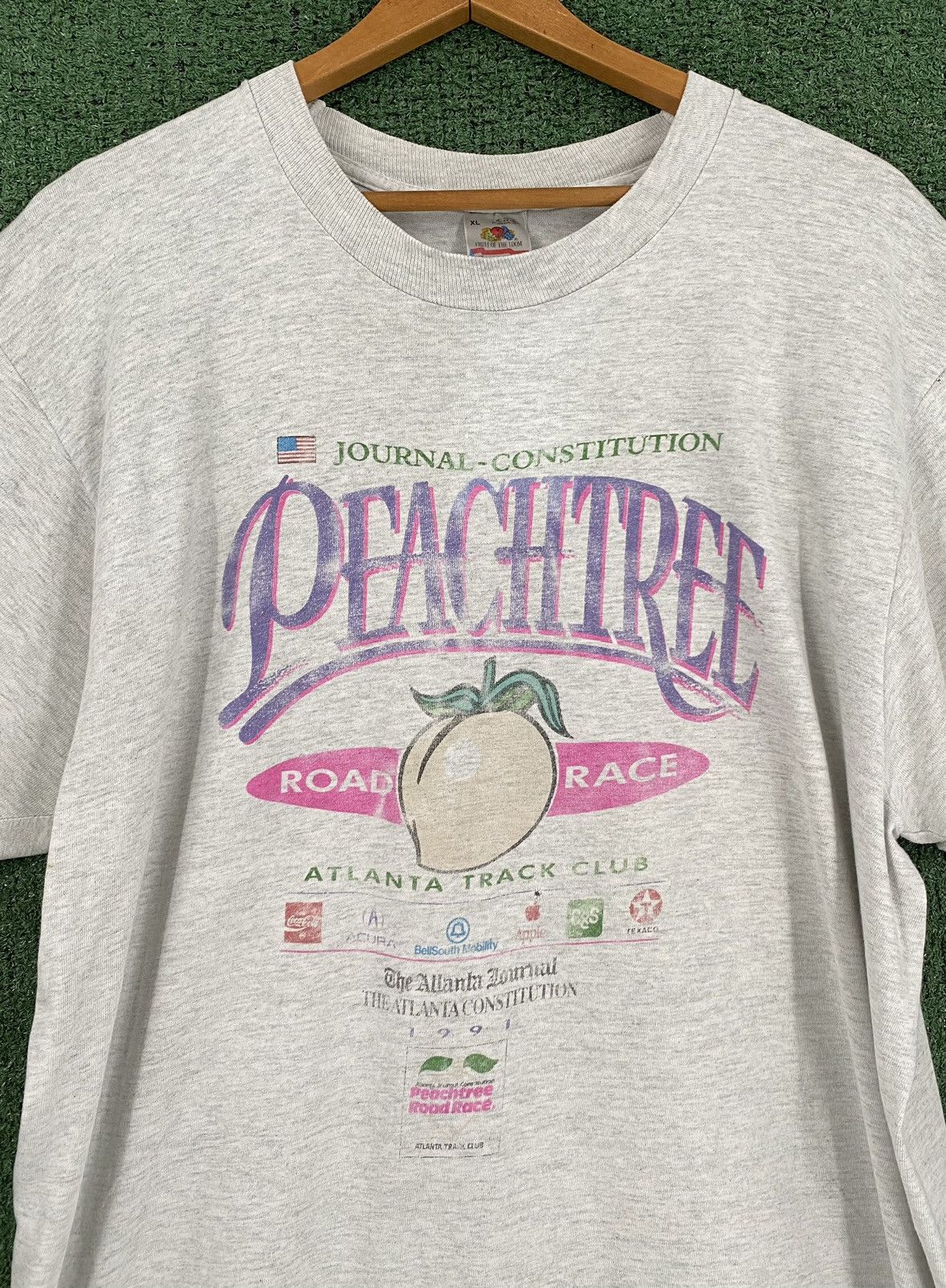 Vintage VTG 1991 Atlanta Peachtree Road Race Distressed T-Shirt Lrg Size US L / EU 52-54 / 3 - 2 Thumbnail