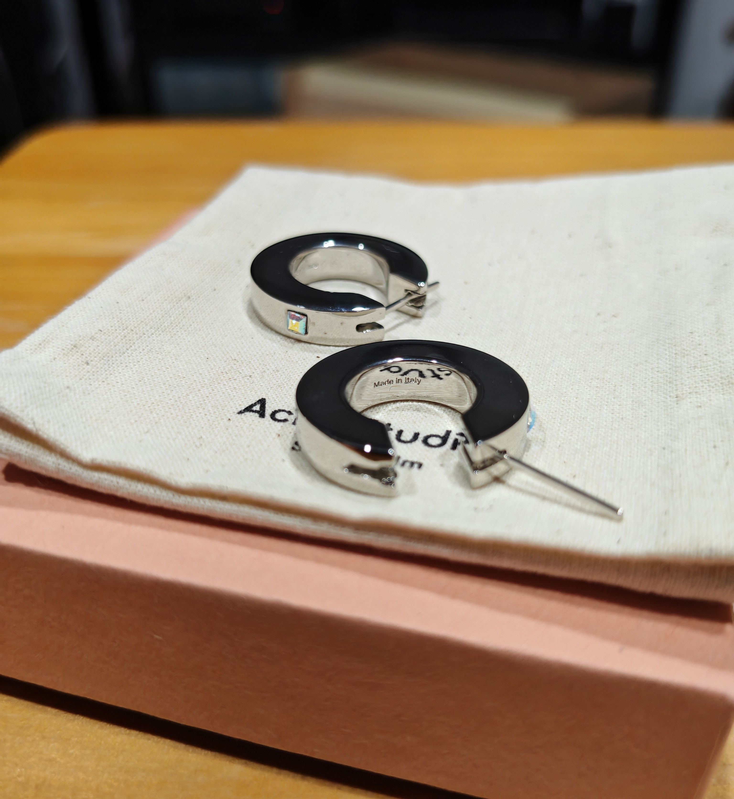 Acne Studios Logo Crystal Hoops - UNISEX Size ONE SIZE - 7 Thumbnail