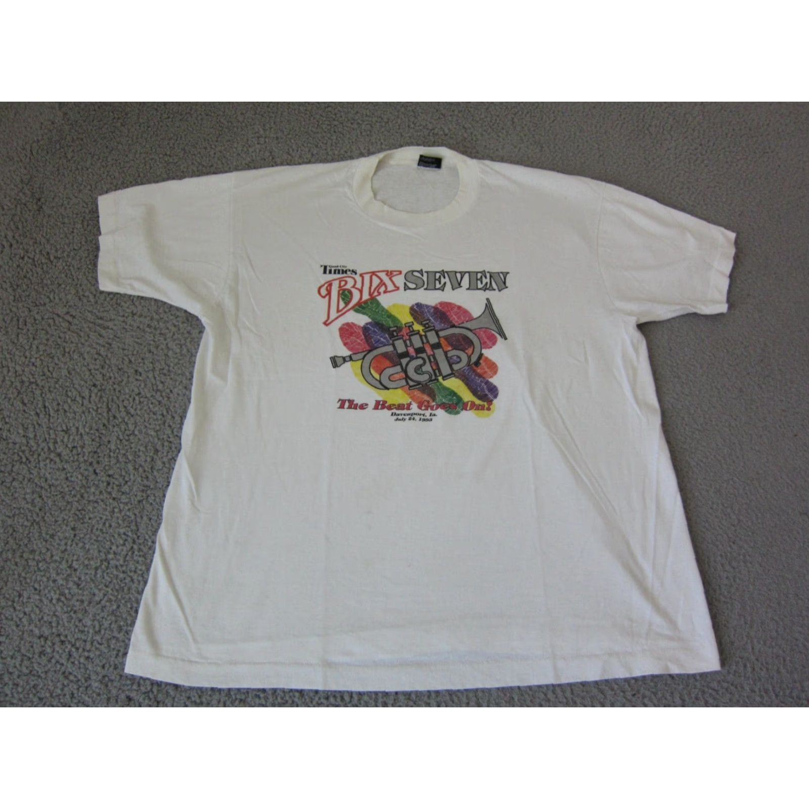 Fruit Of The Loom VINTAGE Fruit of the Loom Shirt Mens XL White 90s USA Marathon 1A Crew Neck Short Sleeve T-Shirt Classic Category Size US XL / EU 56 / 4 - 2 Thumbnail