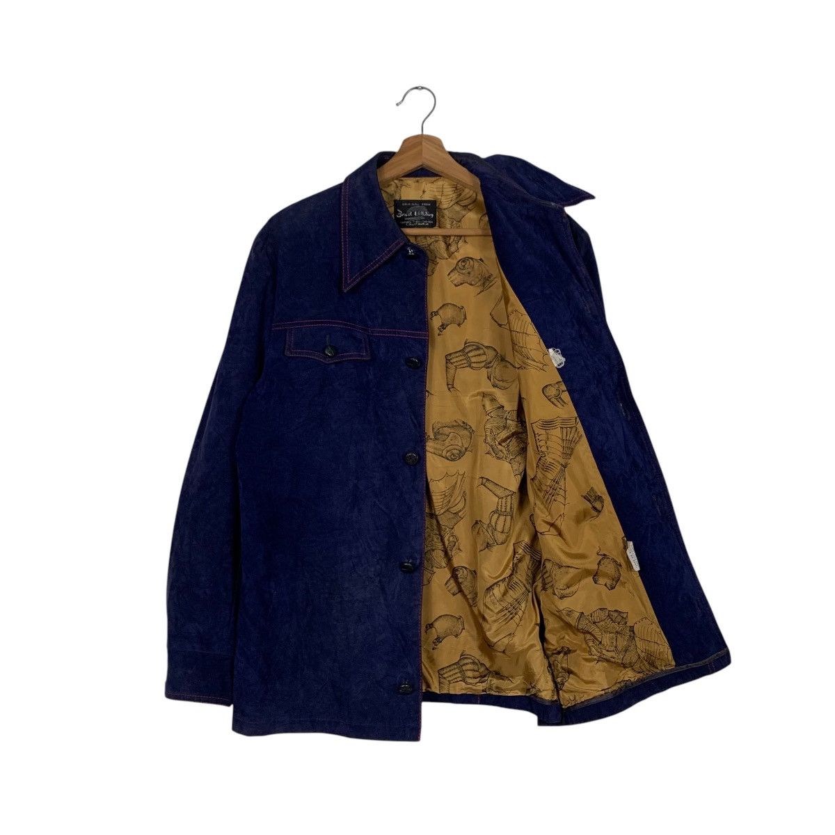 Japanese Brand BRAD WHITNEY Purple Suede Leather Jacket #1833-C79 Size US M / EU 48-50 / 2 - 9 Thumbnail