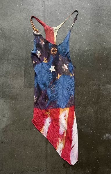 If Six Was Nine IF SIX WAS NINE U.S. Flag Asymmetric Camisole Dress Size ONE SIZE - 1 Thumbnail