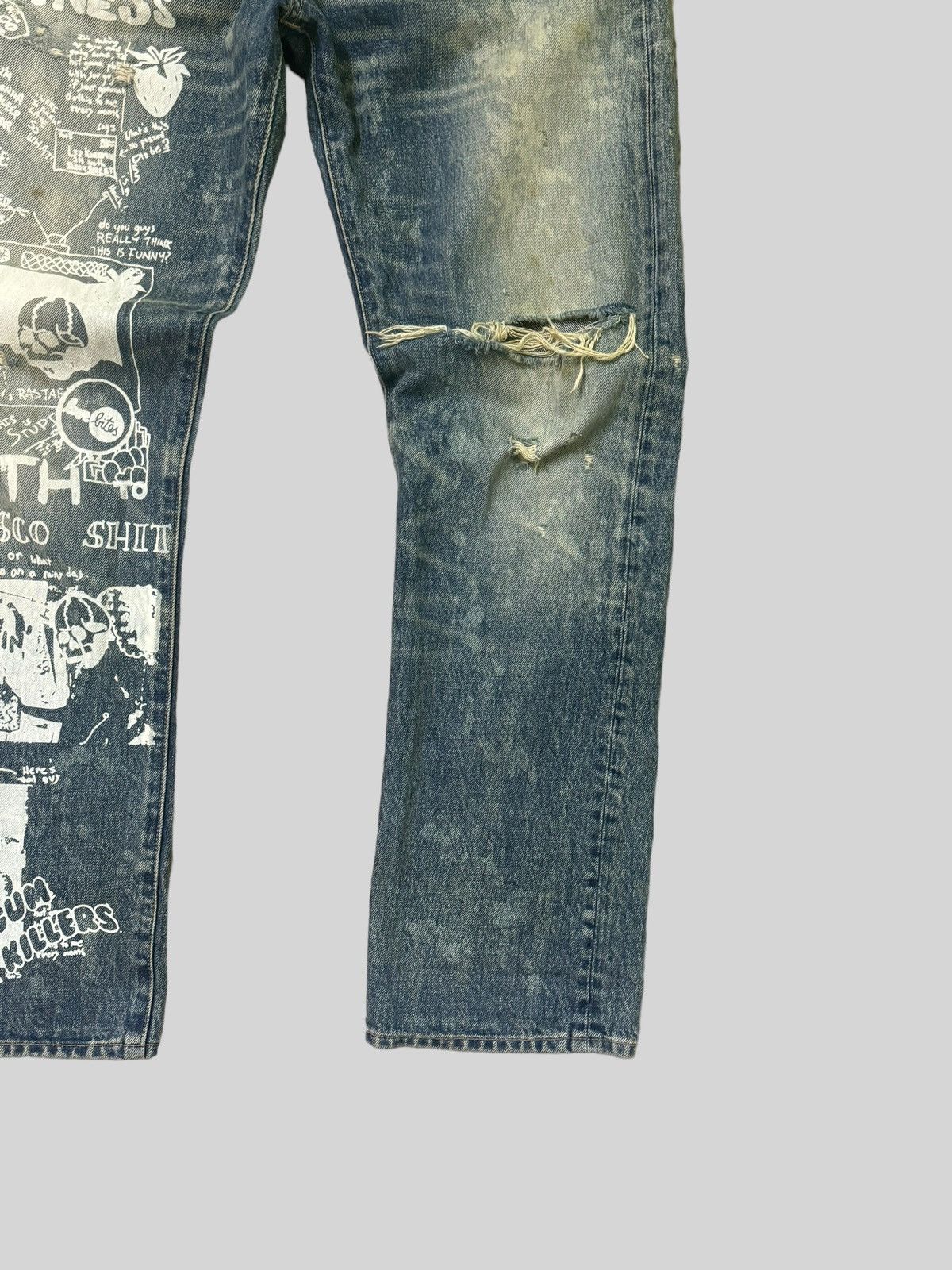 Hysteric Glamour × Japanese Brand Distressed RNA INC Junkie Business Trashed Denim Size US 34 / EU 50 - 8 Thumbnail